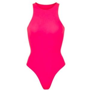 SKIMS fits everybody high neck bodysuit in ultra pink XS